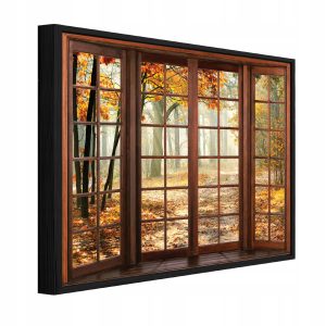 Obraz W Ramie 3D Okno Brązowy Na Płótnie Do Sypialni Salonu 60×40 991837 Obraz W Ramie 3D Okno Brązowy Na Płótnie Do Sypialni Salonu 60×40 991837