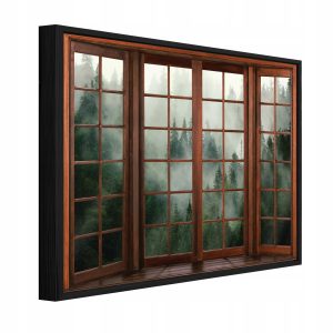 Obraz W Ramie 3D Okno Zielony Na Płótnie Do Sypialni Salonu 100×70 991838 Obraz W Ramie 3D Okno Zielony Na Płótnie Do Sypialni Salonu 100×70 991838