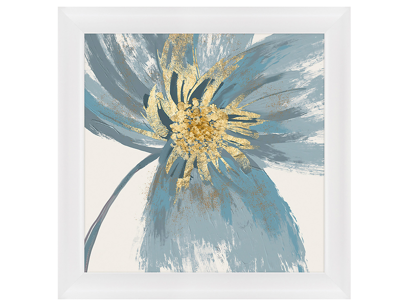 Obraz w ramie Blue Flowers With Gold Center 83,5x83,5 cm 230467