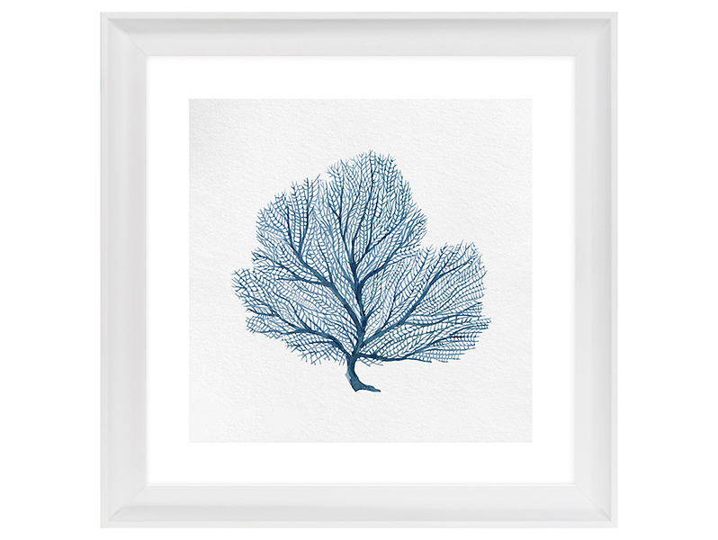 Obraz w ramie Blue Watercolor Coral No. 2 56x56 cm 230422