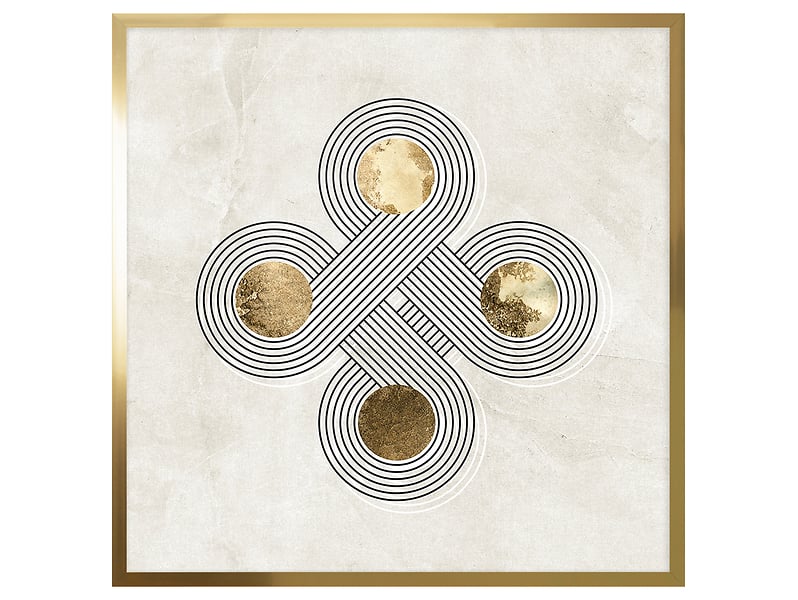 Obraz w ramie Circles From Lines With Gold No.1 73x73 cm 230550