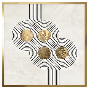 Obraz w ramie Circles From Lines With Gold No.2 73×73 cm 230551 Obraz w ramie Circles From Lines With Gold No.2 73×73 cm 230551