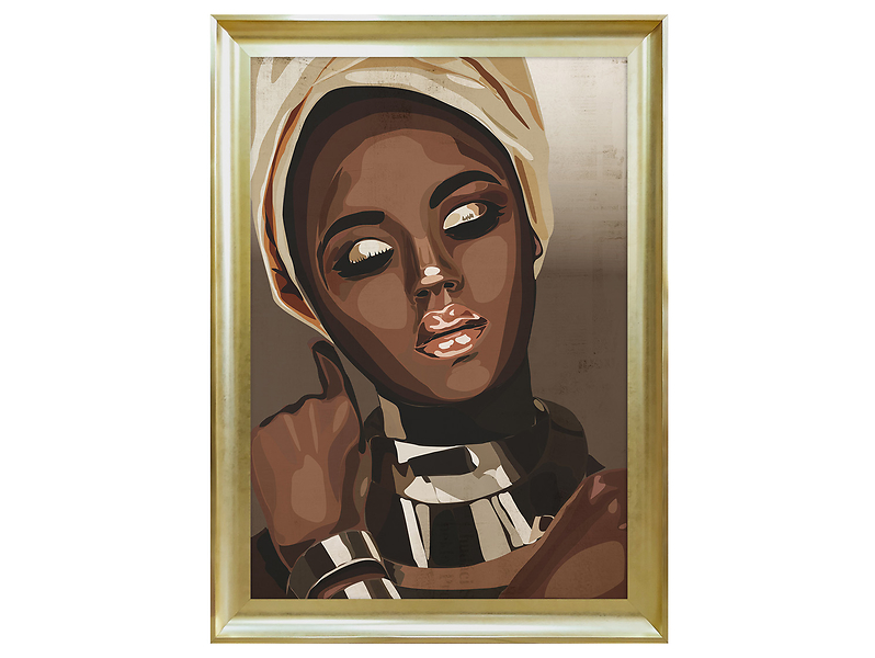 Obraz w ramie Elegant Dark - Skin Woman 58x78 cm 230506