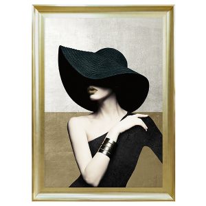 Obraz w ramie Elegant Woman In Black Hat 58×78 cm 230504 Obraz w ramie Elegant Woman In Black Hat 58×78 cm 230504