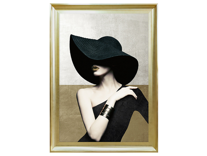 Obraz w ramie Elegant Woman In Black Hat 58x78 cm 230504