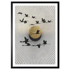 Obraz w ramie Flying Cranes On A Zen Background 53×73 cm 230542 Obraz w ramie Flying Cranes On A Zen Background 53×73 cm 230542