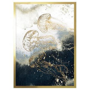 Obraz w ramie Golden Jellyfish No. 1 53×73 cm 230446 Obraz w ramie Golden Jellyfish No. 1 53×73 cm 230446