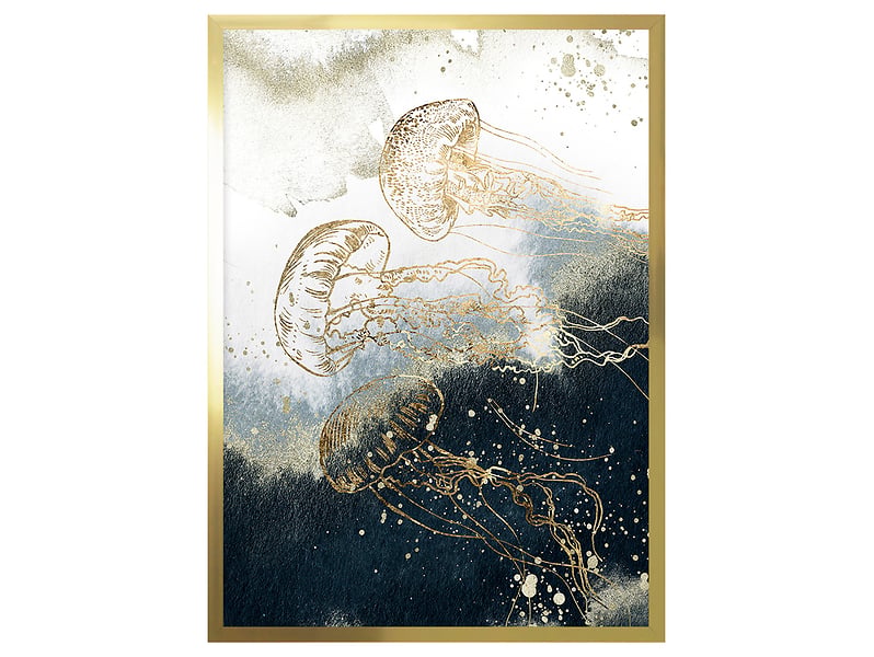 Obraz w ramie Golden Jellyfish No. 1 53x73 cm 230446