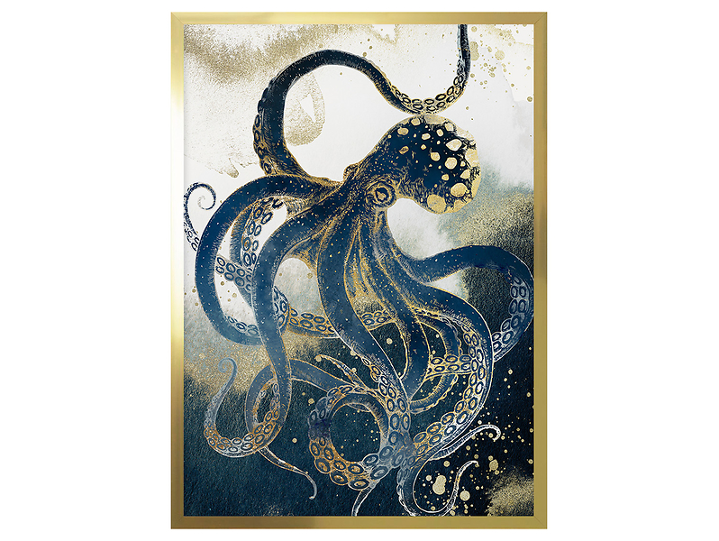 Obraz w ramie Golden Octopus 53x73 cm 230445