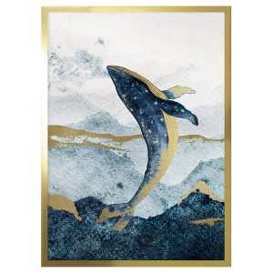Obraz w ramie Golden Whale 53×73 cm 230444 Obraz w ramie Golden Whale 53×73 cm 230444