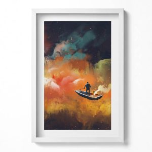 Obraz w ramie MDF „Abstrakcja życia” Biała rama, 40×60 cm 414363