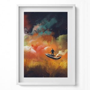 Obraz w ramie MDF „Abstrakcja życia” Biała rama, 50×70 cm 414178