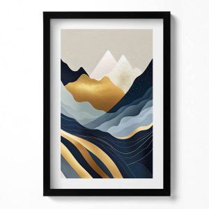 Obraz w ramie MDF „Abstrakcyjne góry” Czarna rama, 40×60 cm 413968 Obraz w ramie MDF „Abstrakcyjne góry” Czarna rama, 40×60 cm 413968