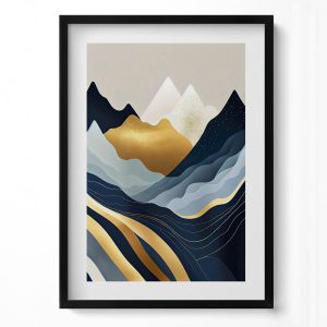 Obraz w ramie MDF „Abstrakcyjne góry” Czarna rama, 50×70 cm 413960 Obraz w ramie MDF „Abstrakcyjne góry” Czarna rama, 50×70 cm 413960