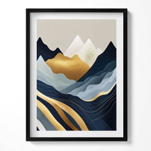 Obraz w ramie MDF „Abstrakcyjne góry” Czarna rama, 60×80 cm 414005 Obraz w ramie MDF „Abstrakcyjne góry” Czarna rama, 60×80 cm 414005