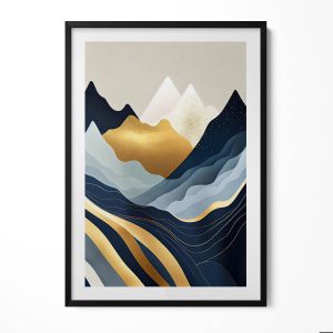 Obraz w ramie MDF „Abstrakcyjne góry” Czarna rama, 70×100 cm 414207 Obraz w ramie MDF „Abstrakcyjne góry” Czarna rama, 70×100 cm 414207
