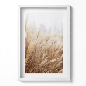 Obraz w ramie MDF „Boho trawy zboża” Biała rama, 40×60 cm 414330 Obraz w ramie MDF „Boho trawy zboża” Biała rama, 40×60 cm 414330
