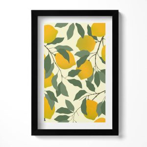 Obraz w ramie MDF „Ilustracja cytryn” Czarna rama, 20×30 cm 414151