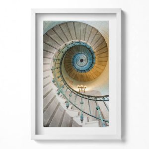 Obraz w ramie MDF „Kręcone schody” Biała rama, 40×60 cm 414777