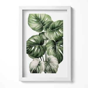 Obraz w ramie MDF „Liście monstery” Biała rama, 20×30 cm 414277 Obraz w ramie MDF „Liście monstery” Biała rama, 20×30 cm 414277