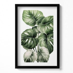 Obraz w ramie MDF „Liście monstery” Czarna rama, 40×60 cm 414096 Obraz w ramie MDF „Liście monstery” Czarna rama, 40×60 cm 414096