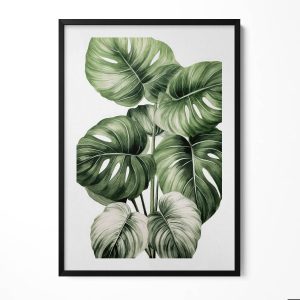 Obraz w ramie MDF „Liście monstery” Czarna rama, 70×100 cm 414323 Obraz w ramie MDF „Liście monstery” Czarna rama, 70×100 cm 414323