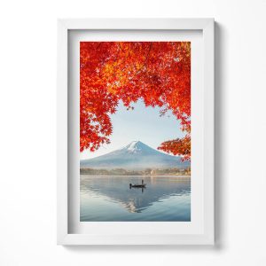 Obraz w ramie MDF „Pejzaż góry Fuji” Biała rama, 20×30 cm 414336 Obraz w ramie MDF „Pejzaż góry Fuji” Biała rama, 20×30 cm 414336