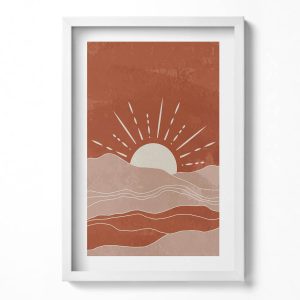 Obraz w ramie MDF „Wschodzące słońce” Biała rama, 40×60 cm 414262 Obraz w ramie MDF „Wschodzące słońce” Biała rama, 40×60 cm 414262