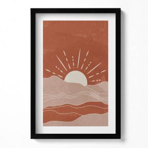 Obraz w ramie MDF „Wschodzące słońce” Czarna rama, 40×60 cm 414011 Obraz w ramie MDF „Wschodzące słońce” Czarna rama, 40×60 cm 414011