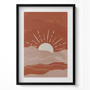 Obraz w ramie MDF „Wschodzące słońce” Czarna rama, 50×70 cm 414109 Obraz w ramie MDF „Wschodzące słońce” Czarna rama, 50×70 cm 414109