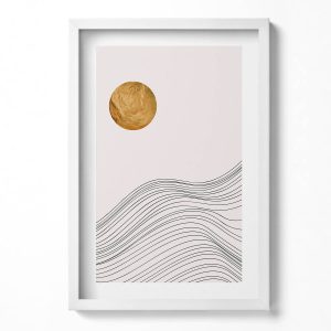 Obraz w ramie MDF „Złote kształty boho” Biała rama, 40×60 cm 414266 Obraz w ramie MDF „Złote kształty boho” Biała rama, 40×60 cm 414266
