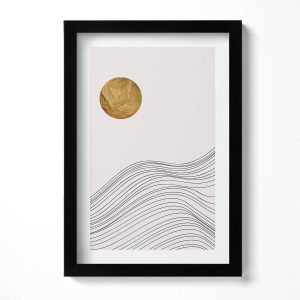 Obraz w ramie MDF „Złote kształty boho” Czarna rama, 20x30cm 413995 Obraz w ramie MDF „Złote kształty boho” Czarna rama, 20x30cm 413995