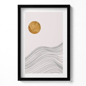 Obraz w ramie MDF „Złote kształty boho” Czarna rama, 40x60cm 414375 Obraz w ramie MDF „Złote kształty boho” Czarna rama, 40x60cm 414375