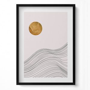 Obraz w ramie MDF „Złote kształty boho” Czarna rama, 50x70cm 414275 Obraz w ramie MDF „Złote kształty boho” Czarna rama, 50x70cm 414275