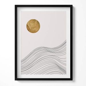 Obraz w ramie MDF „Złote kształty boho” Czarna rama, 60x80cm 414162 Obraz w ramie MDF „Złote kształty boho” Czarna rama, 60x80cm 414162