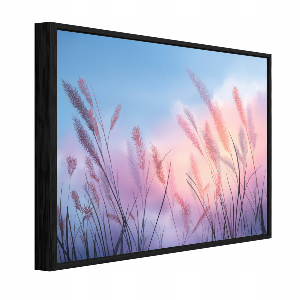 Obraz W Ramie Trawa pampasowa Różowy Na Płótnie Do Sypialni Salonu 60x40 974195