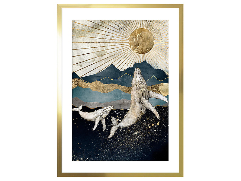 Obraz w ramie Whale In The Golden Sun 53x73 cm 230448