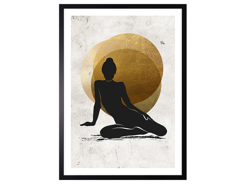 Obraz w ramie Woman In Golden Circles 53x73 cm 230541
