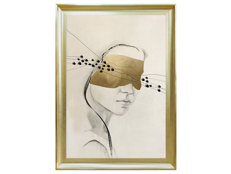 Obraz w ramie Woman With Gold Eyes 58x78 cm 230502