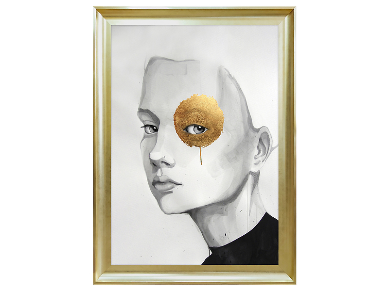 Obraz w ramie Woman With Golden Eye 58x78 cm 230505