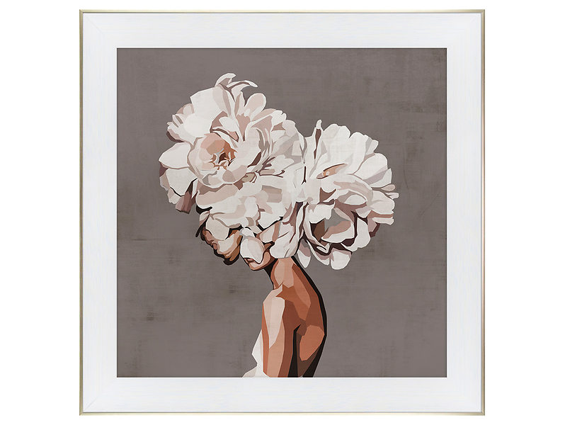 Obraz w ramie Woman With Head In Flowers 84x84 cm 230509