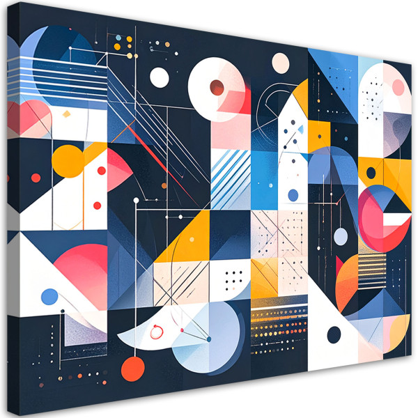 Obraz w stylu Bauhaus do salonu biura, Abstrakcja Kolorowa 90x60 778064
