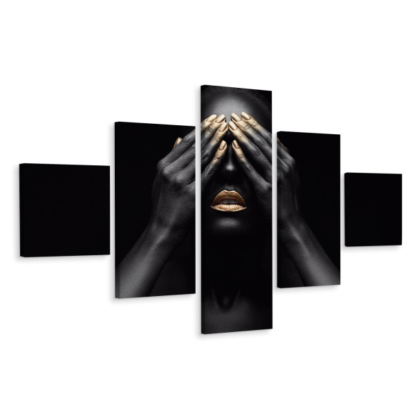 Obraz Wieloczęściowy Kobiecy Portret Abstrakcja 3D 250x150cm 138476