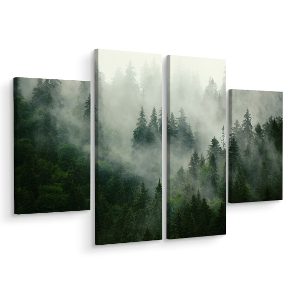 Obraz Wieloczęściowy LAS WE MGLE Natura 3D 120x90cm 137233