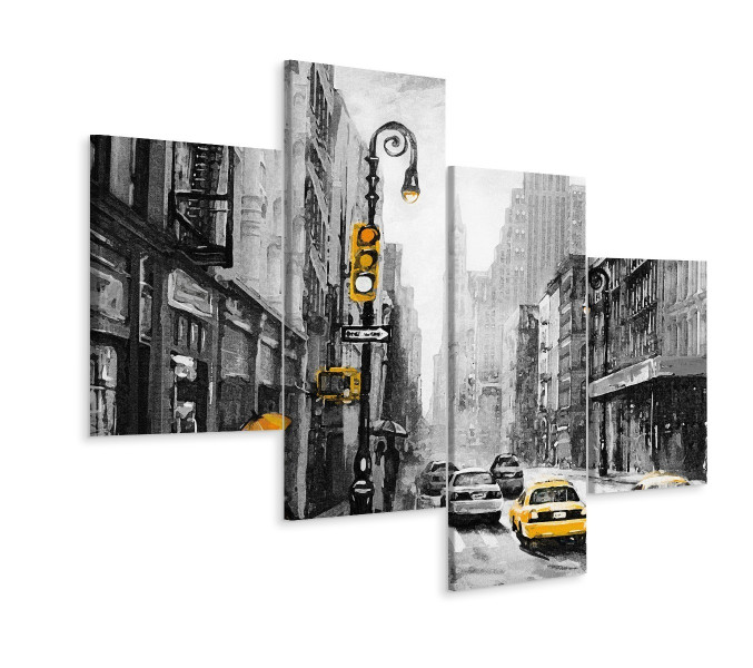 Obraz Wieloczęściowy MIASTO Ulica NYC 3D 120x75cm 137906