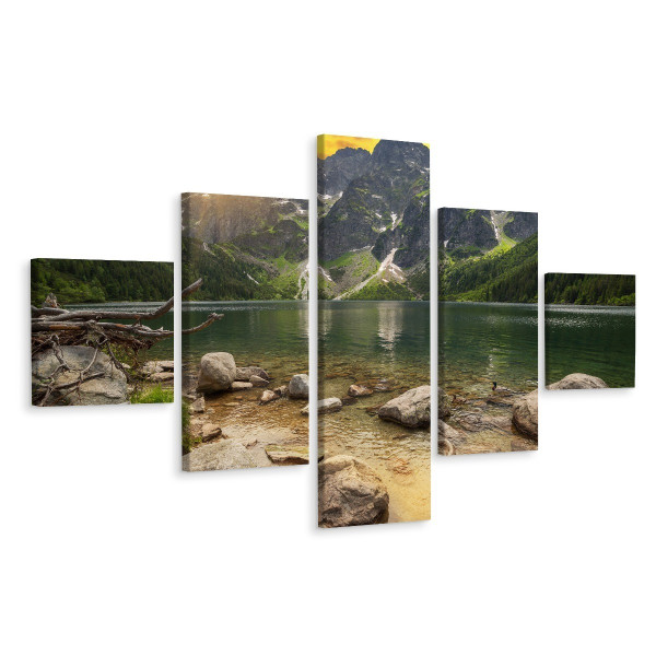 Obraz Wieloczęściowy MORSKIE OKO Góry Pejzaż 3D 250x150cm 137604