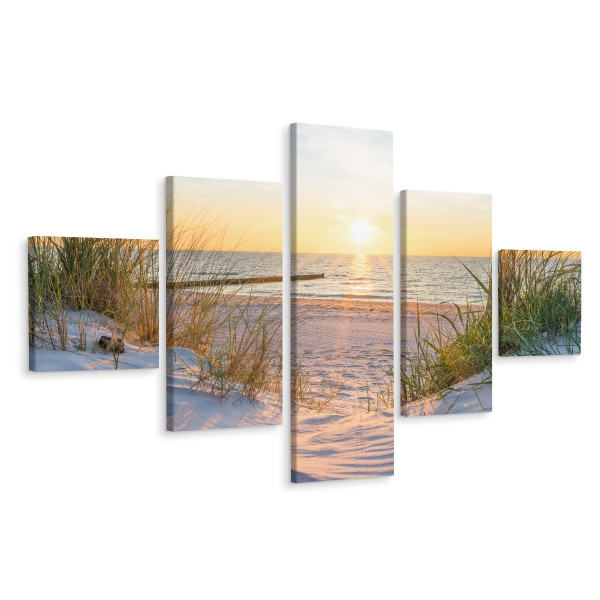Obraz Wieloczęściowy MORZE Wydmy Plaża 3D 200x120cm 137050