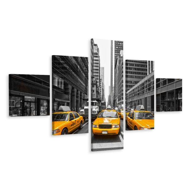 Obraz Wieloczęściowy Nowojorskie Ulice Taxi 3D 200x120cm 137849