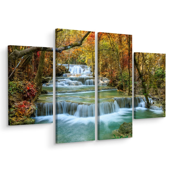 Obraz Wieloczęściowy Wodospad DRZEWA Liście 3D 80x60cm 137057