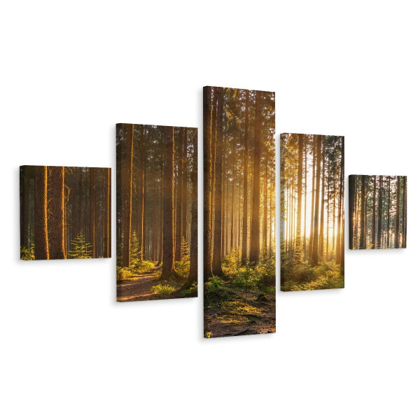Obraz Wieloczęściowy ZACHÓD SŁOŃCA Pejzaż 250x150cm 137894